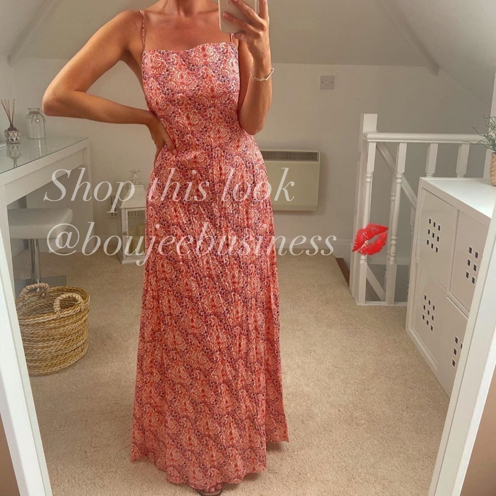 ZARA BNWT Print Dress with Spaghetti Straps